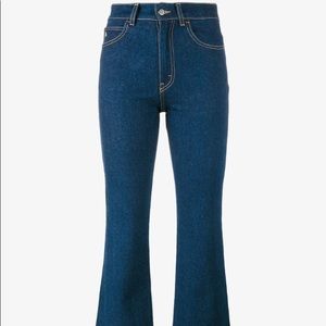 Attico Rosa High Rise Kick Flare Cropped Jeans